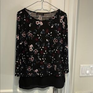 Ivanka Trump Black Floral Blouse
